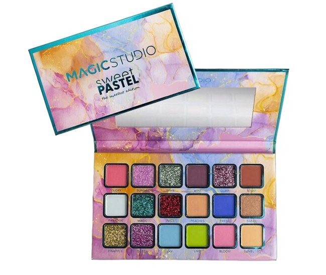 Paleta fard de pleoape Sweet Pastel Magic Studio 26020, 18 culori