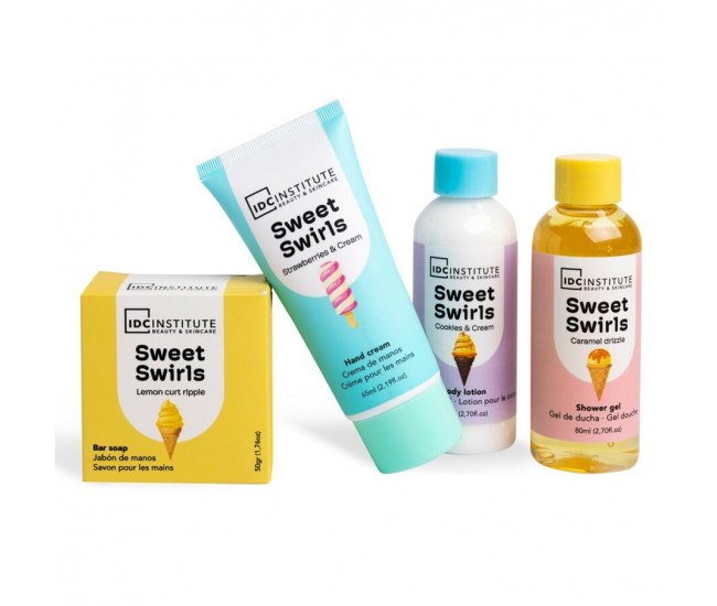 Set 4 produse de ingrijire corporala Sweet Swirl, IDC Institute 42160, 270 ml