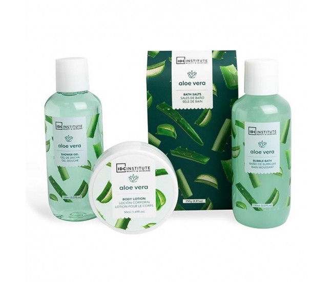 Set 4 produse de baie cu extract de aloe, IDC Institute 42163, 600 ml