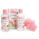 Set 4 produse cosmetice I love Flowers, IDC Institute 44052, pink, 600 ml