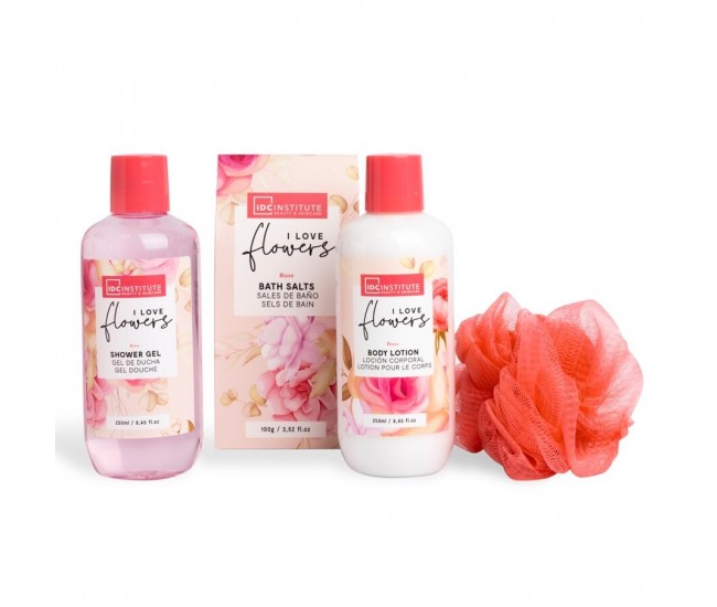 Set 4 produse cosmetice I love Flowers, IDC Institute 44052, red, 600 ml