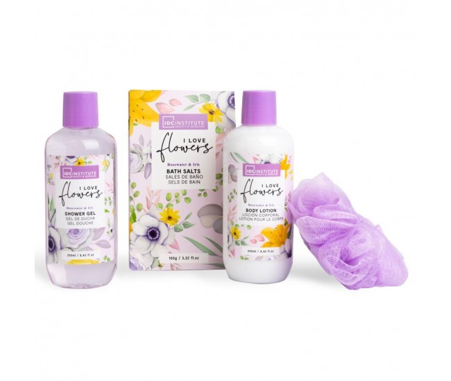 Set 4 produse cosmetice Ilove Flowers, IDC Institute 44052, purple, 600 ml