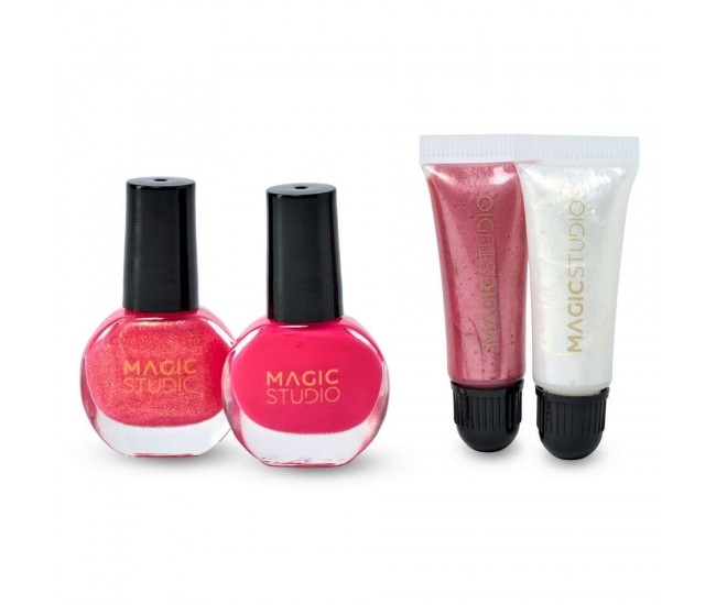 Trusa 2 lacuri de unghii si 2 balsam de buze Colorful Nail & Lips Magic Studio 11974