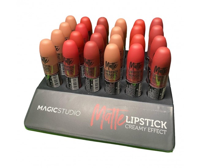 Ruj buze mat, Nudes to Passion Matte Lipstick, Magic Studio, Set cu 24 bucati