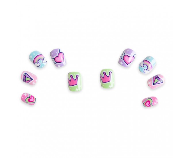 Set 10 unghii false Unicorn Nails, cu adeziv Press-On, pentru fetite, Martinelia 62500