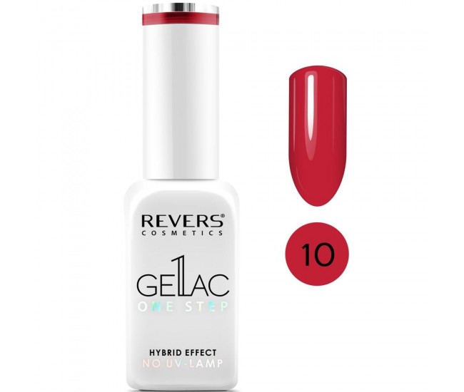 Lac de unghii Gellac 1 Step, Hybrid Effect, Non UV, Revers, 10 Rosu inchis, 10 ml