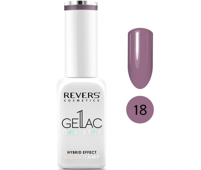 Lac de unghii Gellac 1 Step, Hybrid Effect, Non UV, Revers, 18 Lila, 10 ml