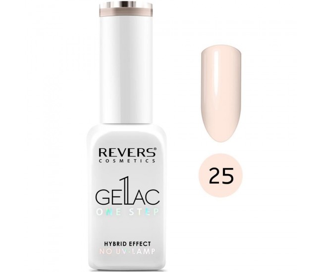 Lac de unghii Gellac 1 Step, Hybrid Effect, Non UV, Revers, 25 Crem nude, 10 ml