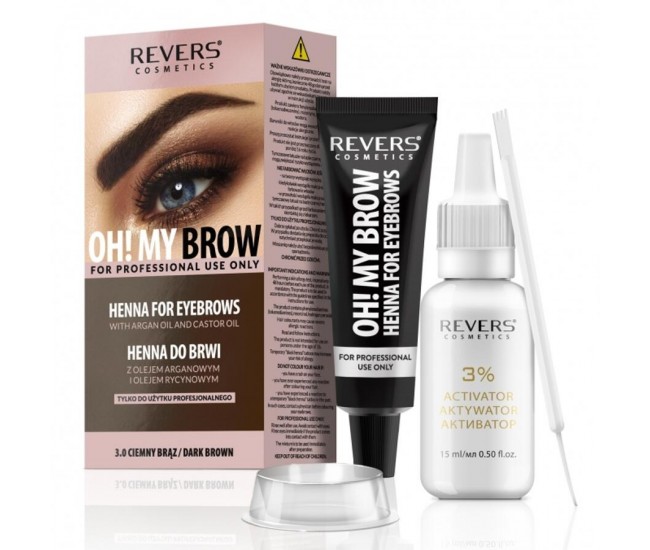 Vopsea de sprancene Henna Oh! My Brows, Revers, Maro Inchis, 3.0, 30ml