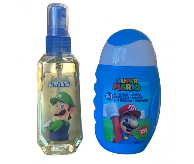 Set de baie Super Mario, 1801, cu gel de dus si apa de toaleta