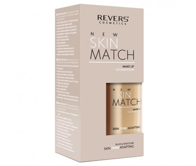 Fond de ten matifiant New Skin Match, cu adaptare la nuanta pielii, Revers, 01, 30ml