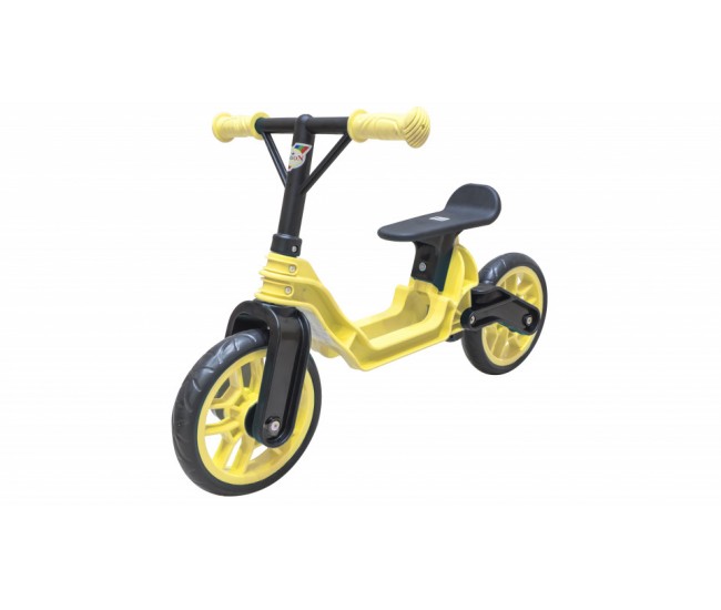 Bicicleta fara pedale Malipen cu cadru din plastic, galben