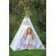 Cort de joaca Teepee cu cadru din lemn si doua perne, Woodyland