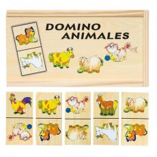 Domino din lemn Woodyland cu animale domestice