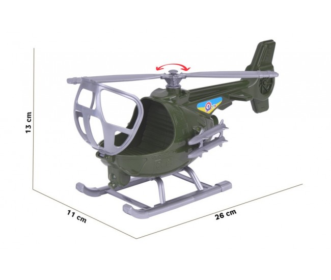 Elicopter de jucarie, Technok, 26 cm, verde militar