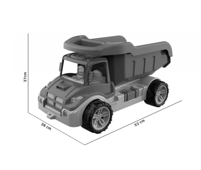 Masinuta, utilaj de constructie, mega basculanta TechnoK, galben cu verde