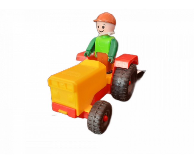 Mini tractor cu figurina, 12 cm, Lena