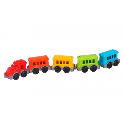 Mini trenulet TechnoK, locomotiva cu 4 vagoane, multicolor