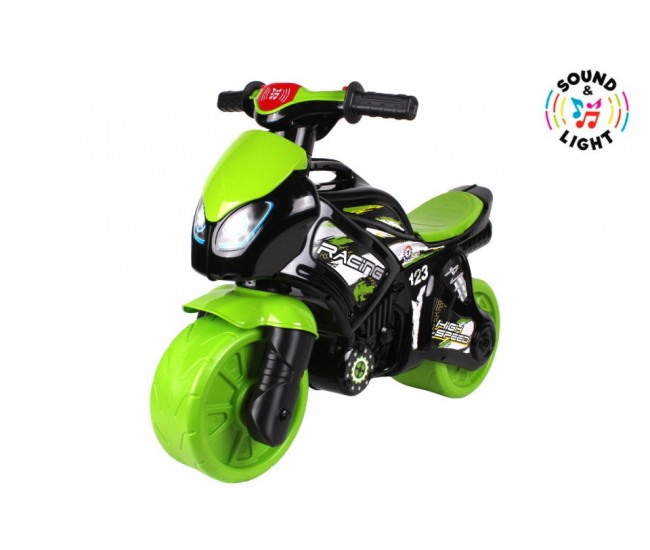 Motocicleta de curse Ride On Racing, TechnoK, cu sunete si lumini, negru