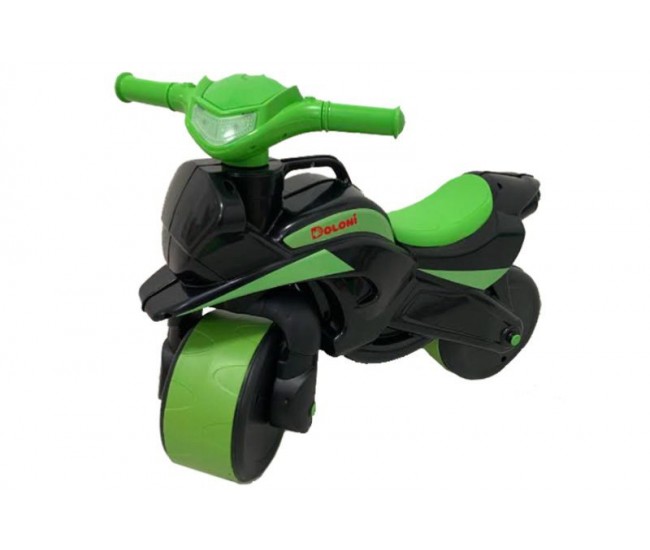 Motocicleta Ride-on de curse Doloni cu sunete si lumini, negru cu verde