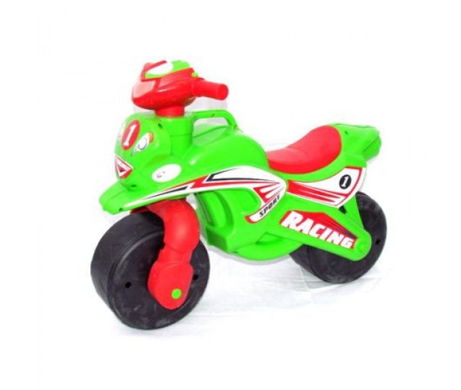 Motocicleta Ride-on de curse Doloni cu sunete si lumini, verde cu rosu