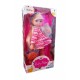 Papusa Baby Reina cu rochita roz cu alb, MalPlay, 24 cm