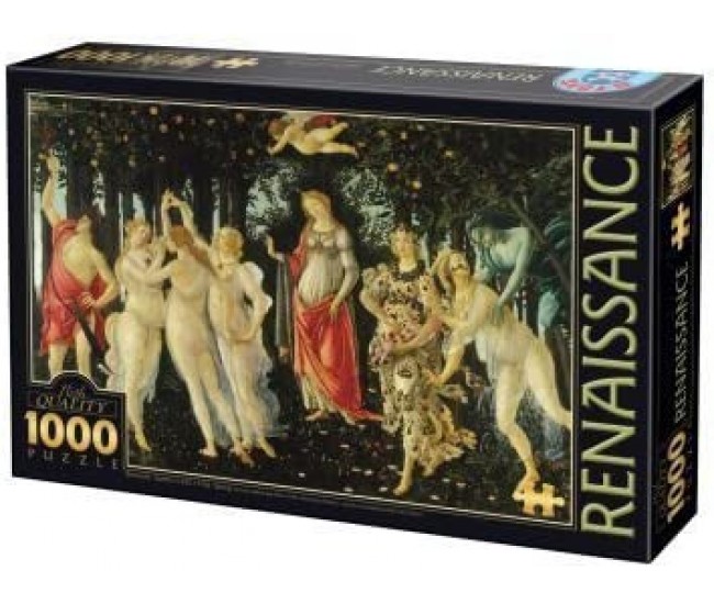 Puzzle D-toys Renaissance - Sandro Botticelli-Primavara,1000 piese