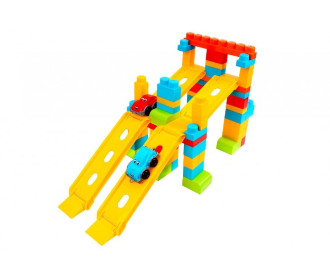 Set 90 de cuburi de constructie cu 2 masinute TechnoK