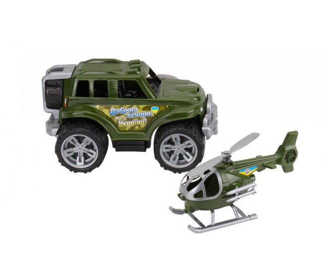 Set de 2 vehicule militare, TechnoK, masinuta de teren si elicopter