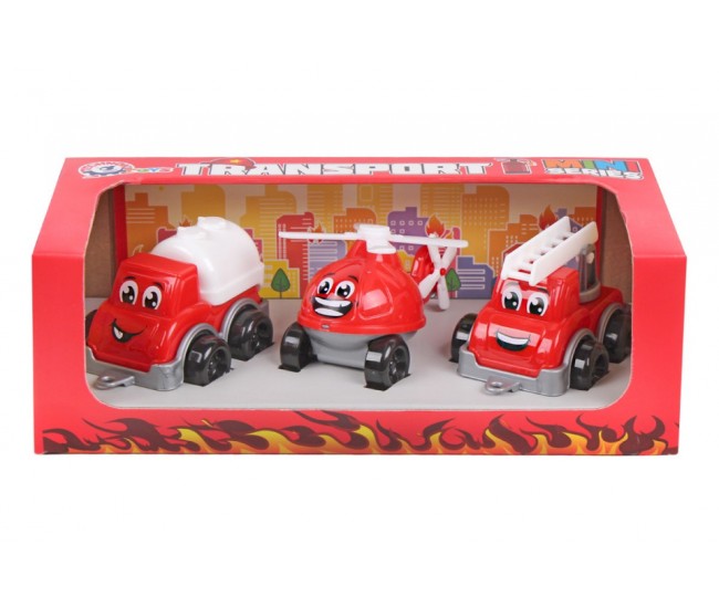 Set de 3 mini vehicule vesele, TechnoK, rosu