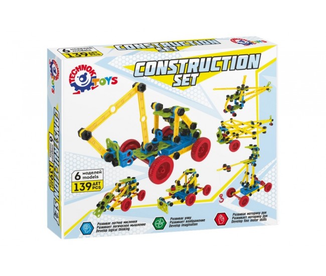 Set de construit vehicule, TechnoK, 6 modele, 139 de piese