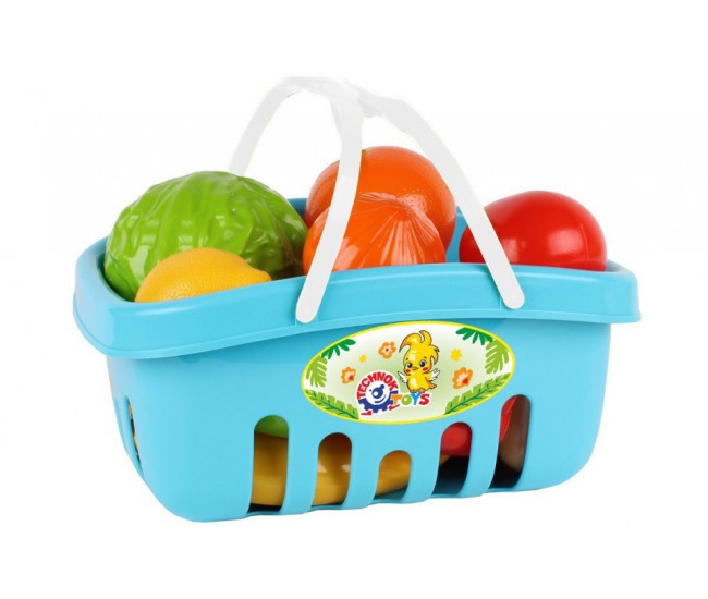 Set de fructe si legume in cos de picnic, Technok, 17 piese