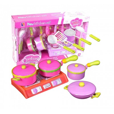 Set de mini aragaz de jucarie cu accesorii incluse, MalPlay, roz