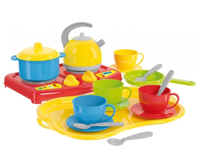 Set de vesela cu miniaragaz, TechnoK, 19 piese, in cutie