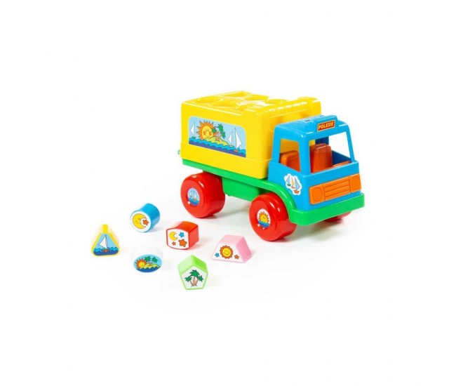 Camion educativ+forme, 26x16x17 cm, Cavallino