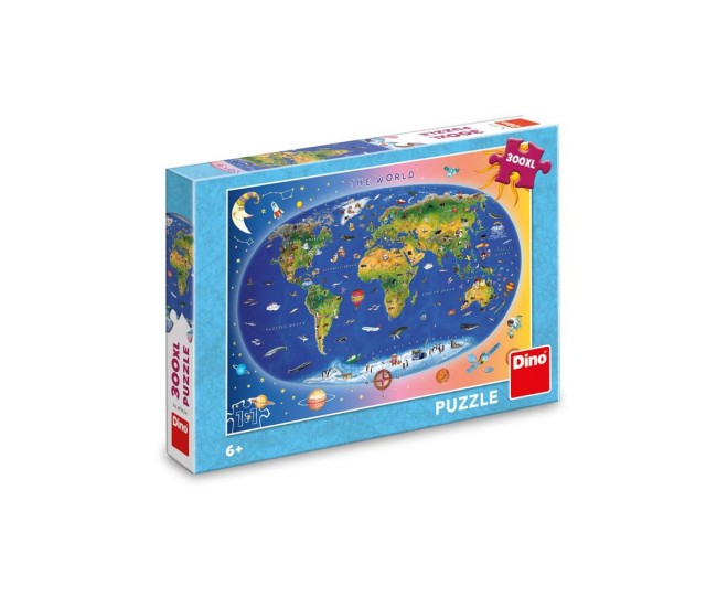 Puzzle Harta lumii, 300 piese - DINO TOYS