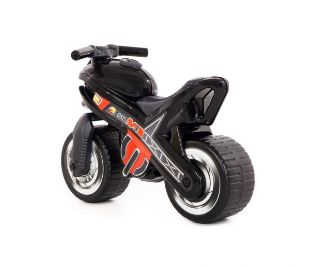 Motocicleta fara pedale, MX-ON, neagra, 70x30x49,3 cm, Polesie