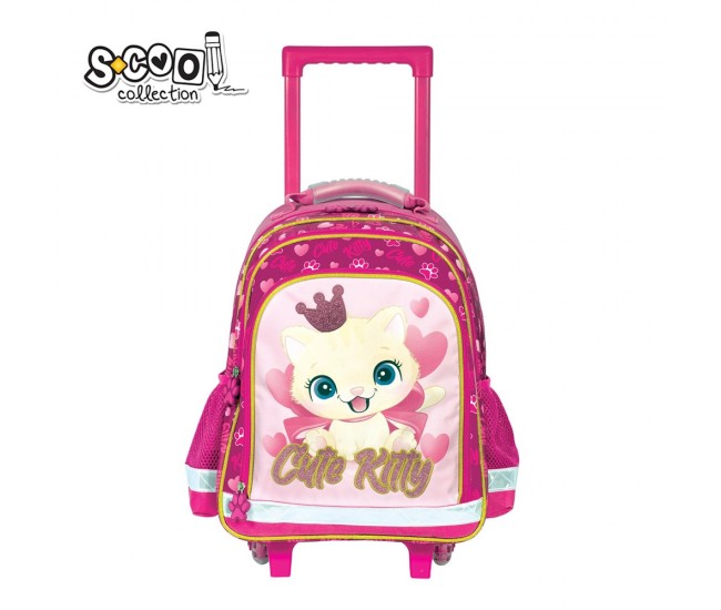 Ghiozdan trolley CUTE KITTY, 38x29x14 cm - S-COOL