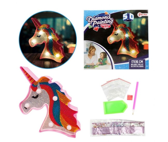 Set creatie cu diamante, lampa unicorn - Toi-Toys