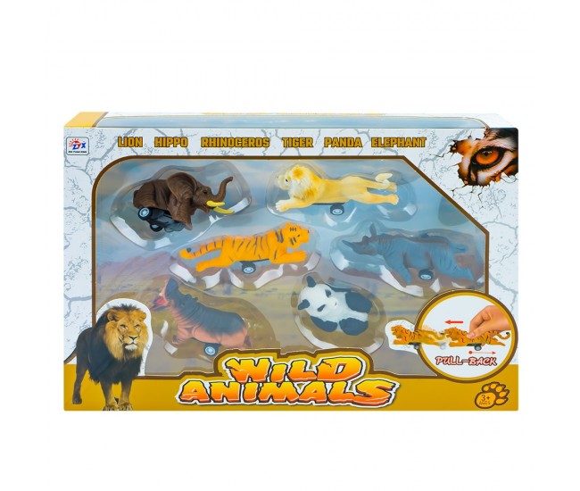 Animale salbatice cu frictiune, 6 buc/set