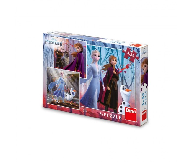 Puzzle Frozen, 3x55 piese - DINO TOYS