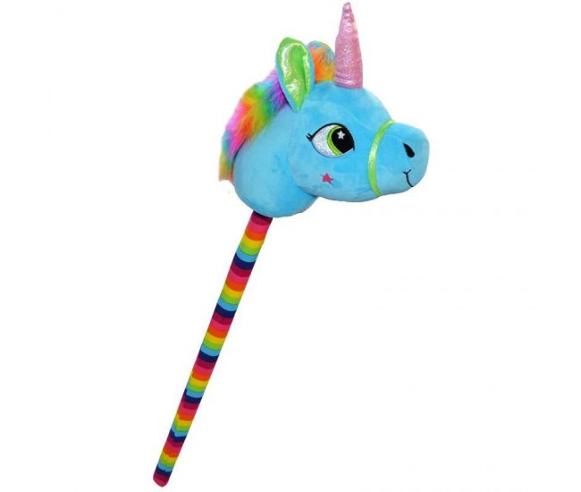 Unicorn de calarit, cu bat, cu sunet, mov/albastru/roz/galben, 80 cm