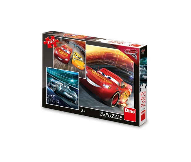 Puzzle Cars 3, 3x55 piese - DINO TOYS