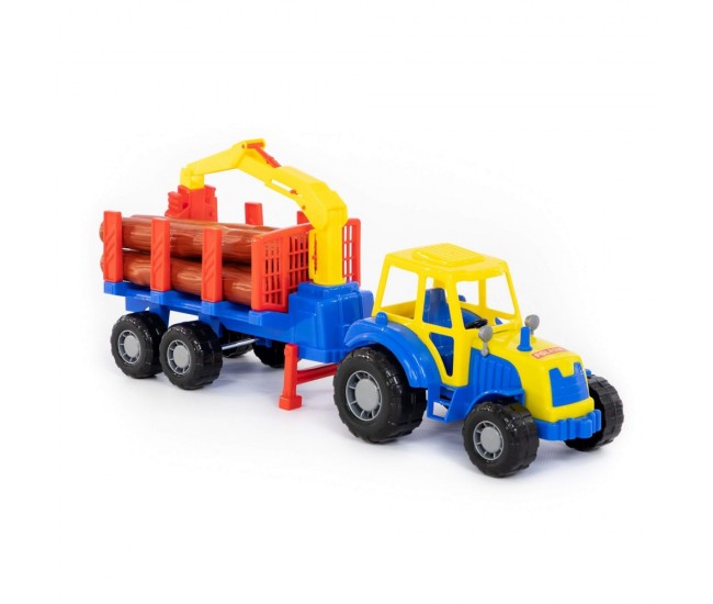 Tractor cu remorca lemne, 46,6x13,4x20 cm, Polesie