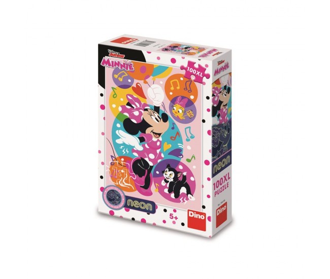 Puzzle neon Minnie, 100 piese - DINO TOYS