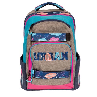 Ghiozdan anatomic compartiment laptop, URBAN FLOWERS, 46x31x16 cm - S-COOL