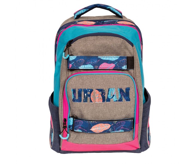 Ghiozdan anatomic compartiment laptop, URBAN FLOWERS, 46x31x16 cm - S-COOL