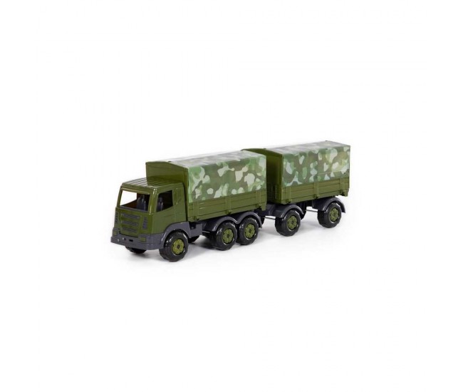 Camion militar cu prelata si remorca - SuperTruck, 71x16x22 cm,