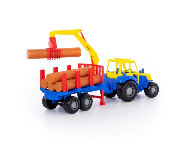 Tractor cu remorca + lemne - Altay, 61x17x25 cm, Polesie