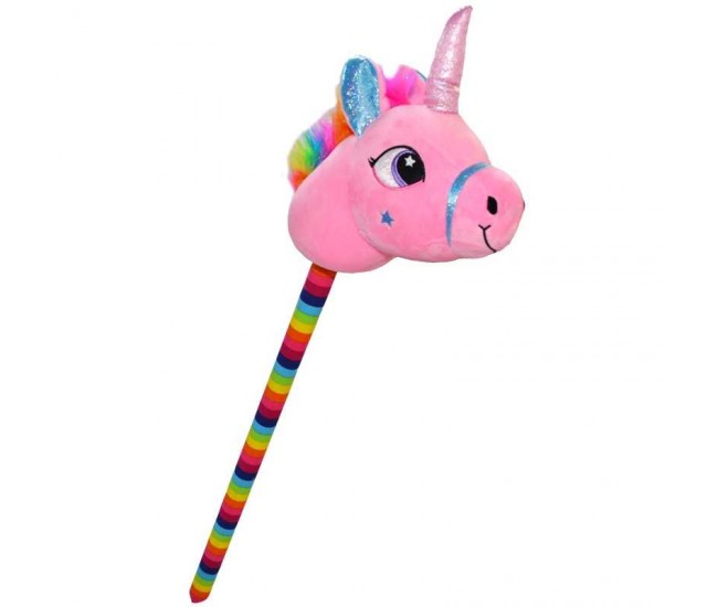 Unicorn de calarit, cu bat, cu sunet, mov/albastru/roz/galben, 80 cm